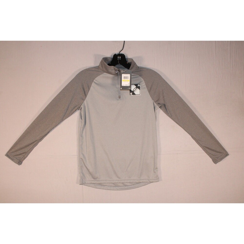 Under Armour Boys Medium Gray Velocity 1/4 Zip Long Sleeve Pullover Shirt NWT